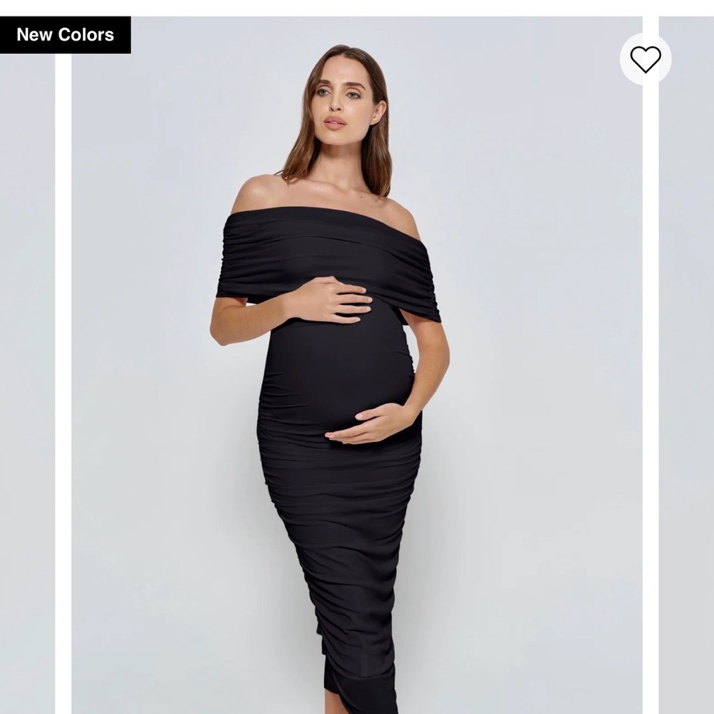 Bumpsuit Black Off-Shoulder Maternity Dress